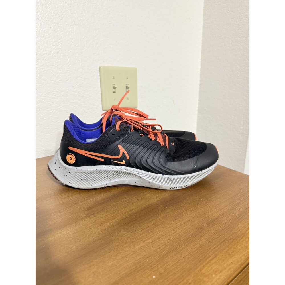 Nike Air Zoom Pegasus 38 Shield Black Total Orange Running Shoes Men's Size 10